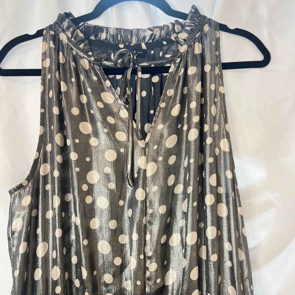 Anthropologie Current Air Metallic Polka Dot Dress β Size Mβ - Picture 6 of 15